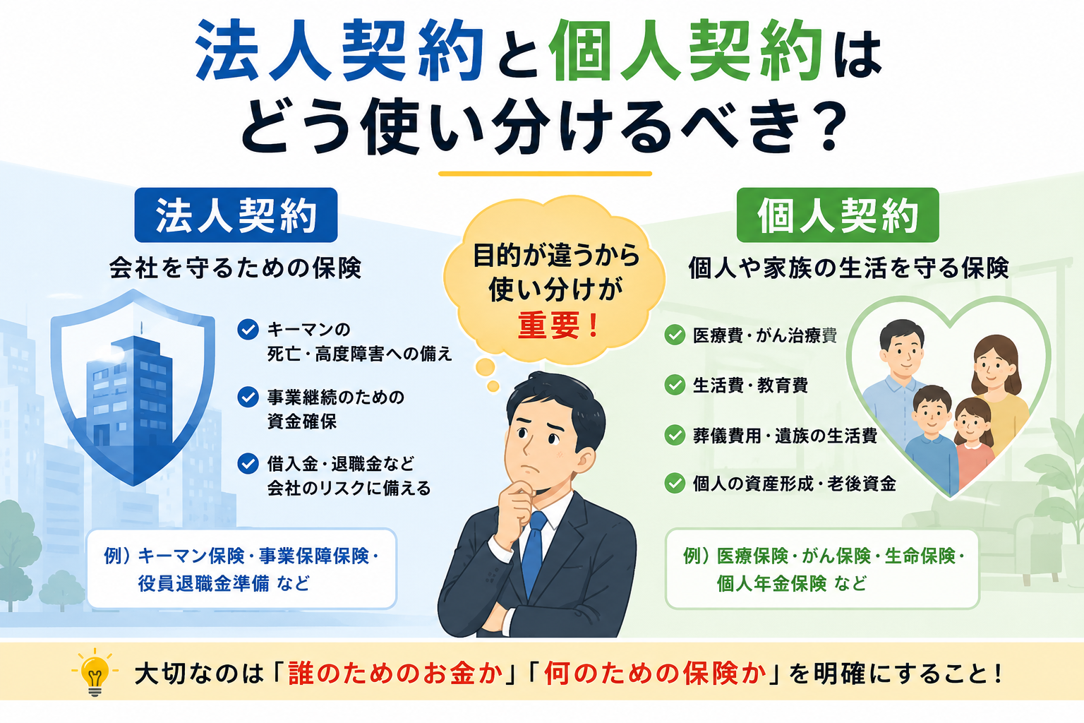 法人契約と個人契約はどう使い分けるべき?